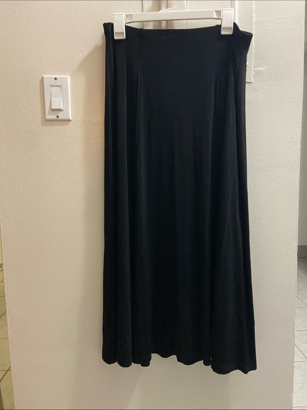 Chico's Black Flowing Maxi Skirt with Fluid Drape